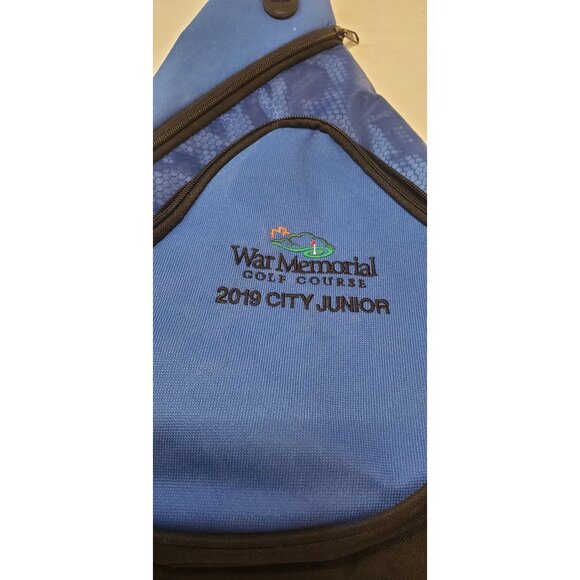 Port Authority Honeycomb Sling Crossbody Bag Blue Embroidered - Picture 2 of 9